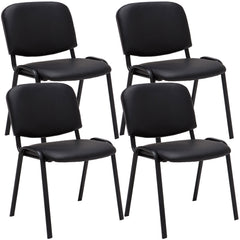4er Set Besucherstuhl Ken Kunstleder - schwarz