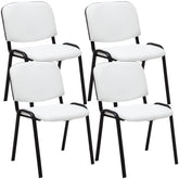 4er Set Besucherstuhl Ken Kunstleder - weiß