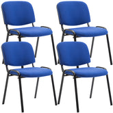 4er Set Besucherstuhl Ken Stoff - blau