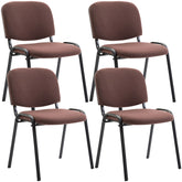 4er Set Besucherstuhl Ken Stoff - braun