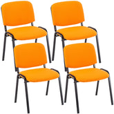 4er Set Besucherstuhl Ken Stoff - orange