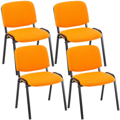 4er Set Besucherstuhl Ken Stoff - orange