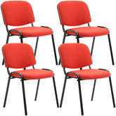 4er Set Besucherstuhl Ken Stoff - rot