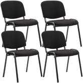 4er Set Besucherstuhl Ken Stoff - schwarz