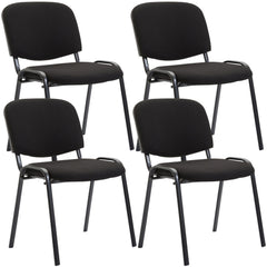4er Set Besucherstuhl Ken Stoff - schwarz