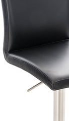 Barhocker Cadiz Kunstleder edelstahl - schwarz