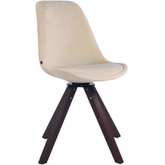 Esszimmerstuhl Troyes Samt Square walnuss - creme
