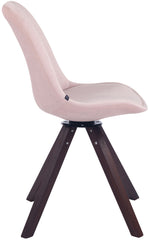 Esszimmerstuhl Troyes Samt Square walnuss - pink