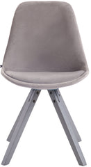 Besucherstuhl Toulouse Samt Square grau - grau