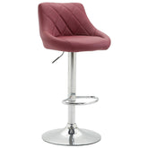 Barhocker Lazio Kunstleder chrom - bordeauxrot - InfinityMarket