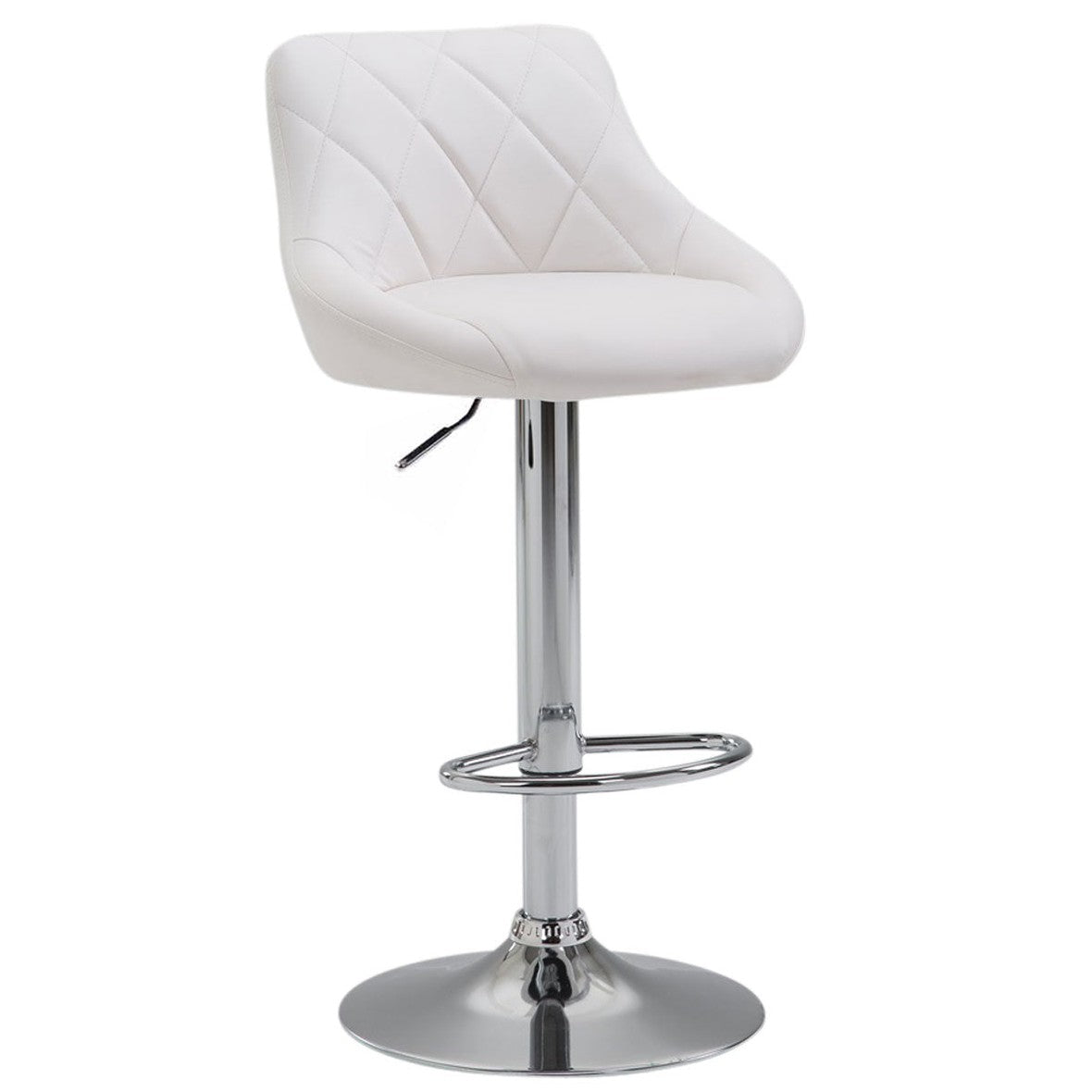 Barhocker Lazio Kunstleder chrom - weiß - InfinityMarket