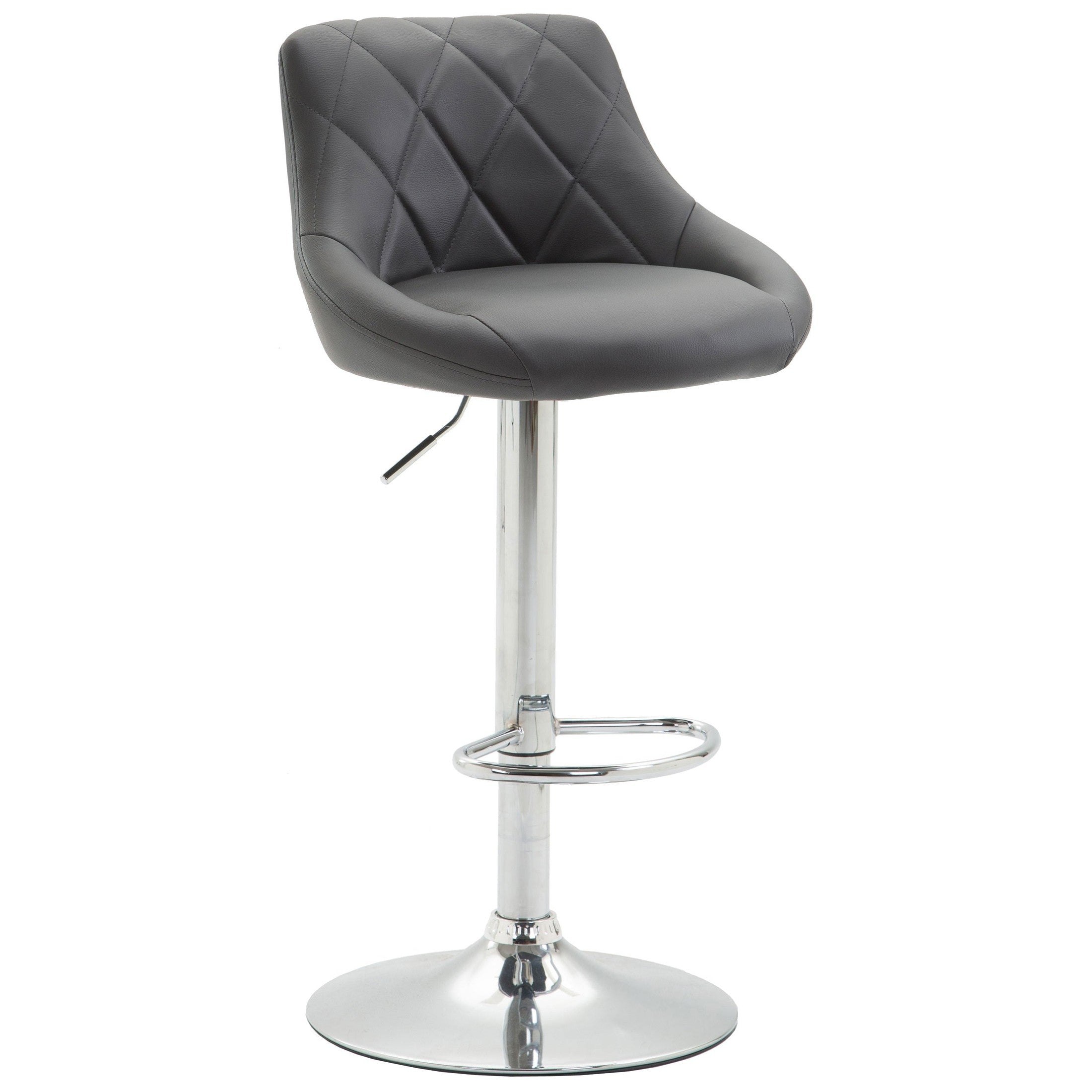 Barhocker Lazio Kunstleder chrom - grau - InfinityMarket