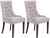 2er Set Esszimmerstuhl Aberdeen Stoff antik - grau