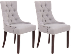 2er Set Esszimmerstuhl Aberdeen Stoff antik - grau