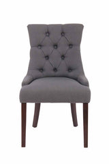 Set di 2 sedie da pranzo Aberdeen in stile Chesterfield, imbottite e trapuntate, colore grigio scuro.