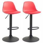 2er Set Barhocker Kiel Kunststoff schwarz - rot