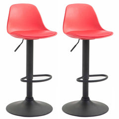 2er Set Barhocker Kiel Kunststoff schwarz - rot