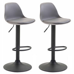 2er Set Barhocker Kiel Kunststoff schwarz - grau