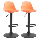2er Set Barhocker Kiel Kunststoff schwarz - orange