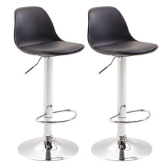 2er Set Barhocker Kiel Kunststoff chrom - schwarz