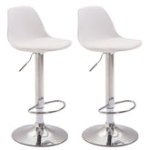2er Set Barhocker Kiel Kunststoff chrom - weiß