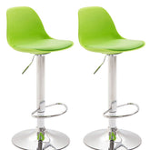 2er Set Barhocker Kiel Kunststoff chrom - grün