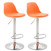 2er Set Barhocker Kiel Kunststoff chrom - orange