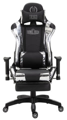 Racing Bürostuhl Turbo mit Fußablage glanz - schwarz/weiß