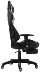 Racing Bürostuhl Turbo mit Fußablage glanz - schwarz/weiß
