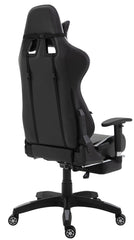 Racing Bürostuhl Turbo mit Fußablage glanz - schwarz/weiß