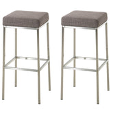2er Set Barhocker Montreal 85 Stoff edelstahl - grau