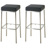 2er Set Barhocker Montreal 85 Stoff edelstahl - dunkelgrau