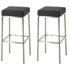 2er Set Barhocker Montreal 85 Stoff edelstahl - dunkelgrau