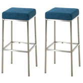 2er Set Barhocker Montreal 85 Stoff edelstahl - blau