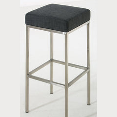2er Set Barhocker Montreal 85 Stoff edelstahl - dunkelgrau