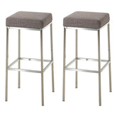 2er Set Barhocker Montreal 80 Stoff edelstahl - grau