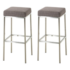 2er Set Barhocker Montreal 80 Stoff edelstahl - grau