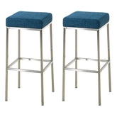 2er Set Barhocker Montreal 80 Stoff edelstahl - blau