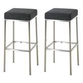 2er Set Barhocker Montreal 80 Stoff edelstahl - dunkelgrau