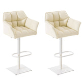 2er Set Barhocker Damaso Kunstleder weiß - creme