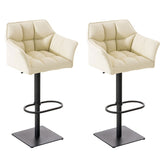 2er Set Barhocker Damaso Kunstleder schwarz - creme