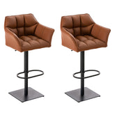 2er Set Barhocker Damaso Kunstleder schwarz - hellbraun