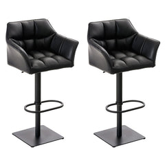 2er Set Barhocker Damaso Kunstleder schwarz - schwarz