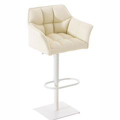 2er Set Barhocker Damaso Kunstleder weiß - creme