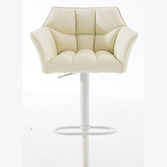 2er Set Barhocker Damaso Kunstleder weiß - creme