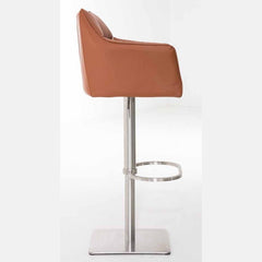2er Set Barhocker Damaso Kunstleder edelstahl - hellbraun
