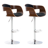2er Set Barhocker Kingston C Stoff - walnuss/schwarz by Dropshipping-Europe – Barhocker