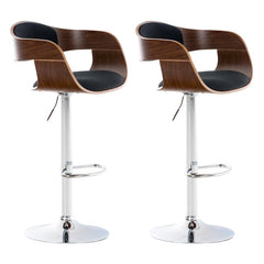 2er Set Barhocker Kingston C Stoff - walnuss/schwarz by Dropshipping-Europe – Barhocker