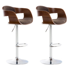 2er Set Barhocker Kingston C Stoff - walnuss/braun by Dropshipping-Europe – Barhocker