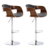 2er Set Barhocker Kingston C Stoff - walnuss/dunkelgrau by Dropshipping-Europe – Barhocker